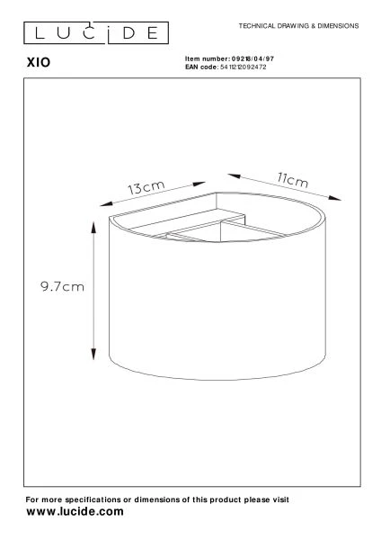 Lucide XIO - Wall light - LED Dim. - G9 - 1x3,5W 2700K - Adjustable beam angle - Rust Brown - technical